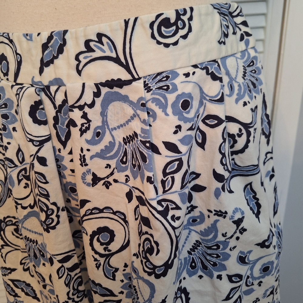 Ann taylor loft paisley pleated cotton skirt sz 6 *K - Picture 6 of 8